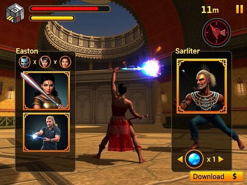 South India Gladiators combat scene with special effects